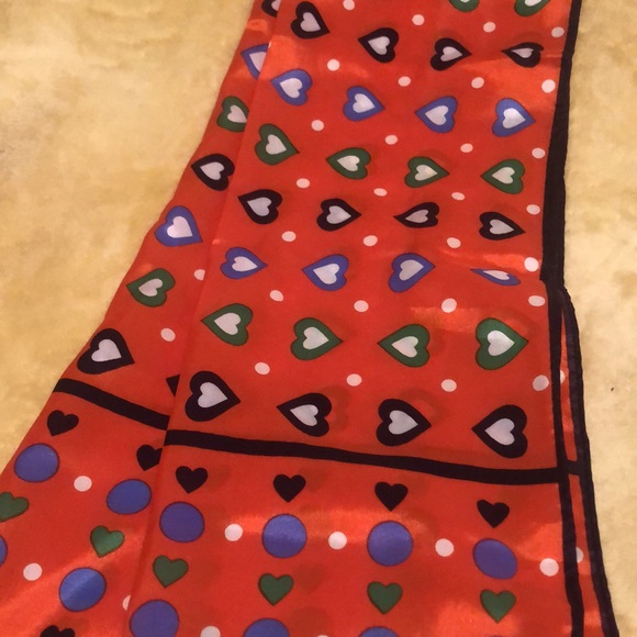 Heart Patterned Made in Japan 43” X 12” Rectangular Slim Scarf - Picture 10 of 10